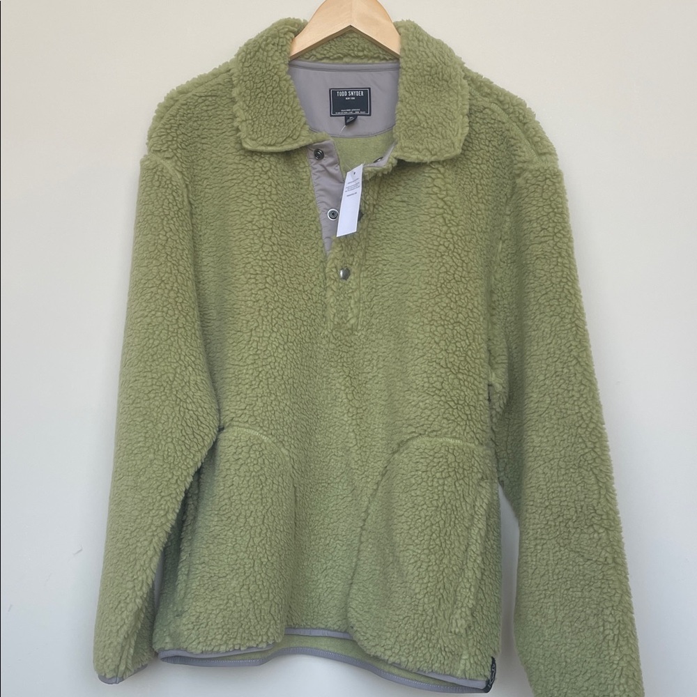 Todd Snyder Limeade Green Sherpa/Fleece Sweater